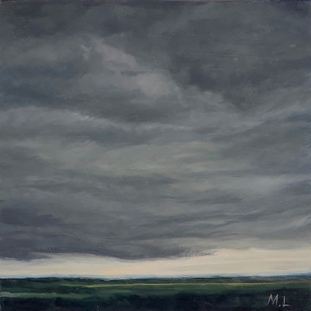 Evening Series, Spurs Ranch Road, Green Line by artist Marjorie Lindsay